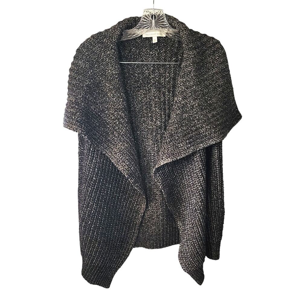 Victoria's Secret Wide Collared Black White Ribbed Knit Sweater Vest Size XS